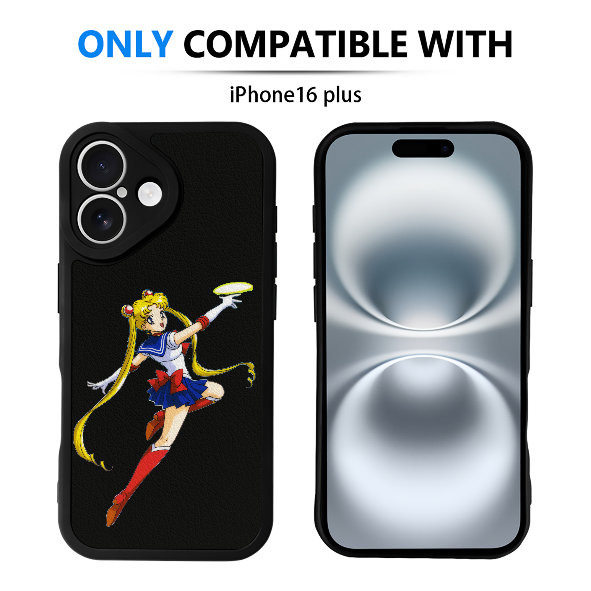 （画像用） 美少女戦士セーラームーン 月野 うさぎ つきの うさぎ Sailor Moon Tsukino Usagi 【iPhone 16シリーズ対応】シリコンスマホケース（レザー調） 材質：シリコン